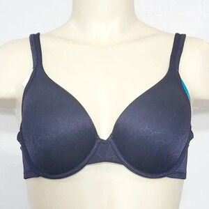 40D Vanity Fair 75298‎ Body Shine Full Coverage Underwire Bra Black Jacquard NWT